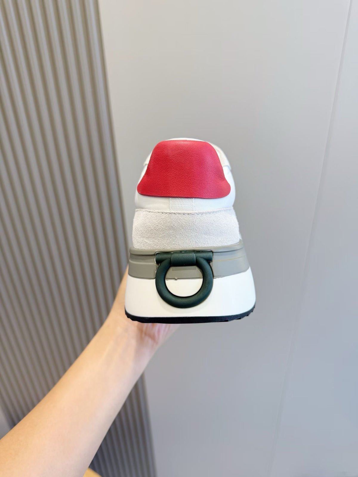 White Leather Colourblock Runner - Men's