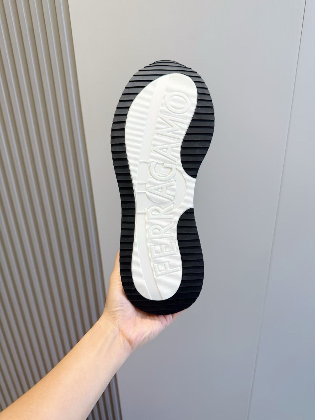White Leather Colourblock Runner - Men's