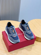 White Leather Colourblock Runner - Men's
