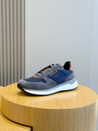 White Leather Colourblock Runner - Men's