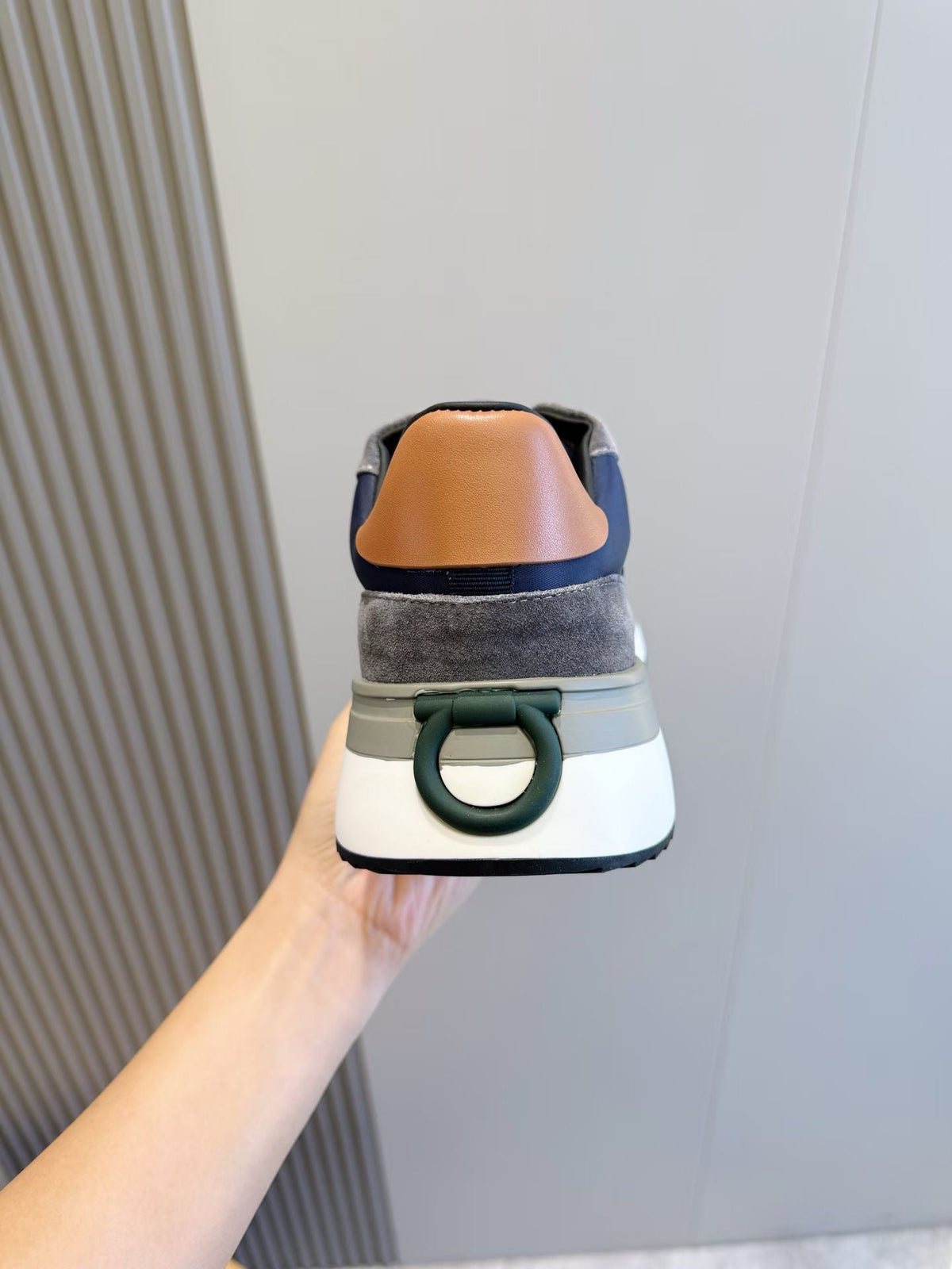 White Leather Colourblock Runner - Men's