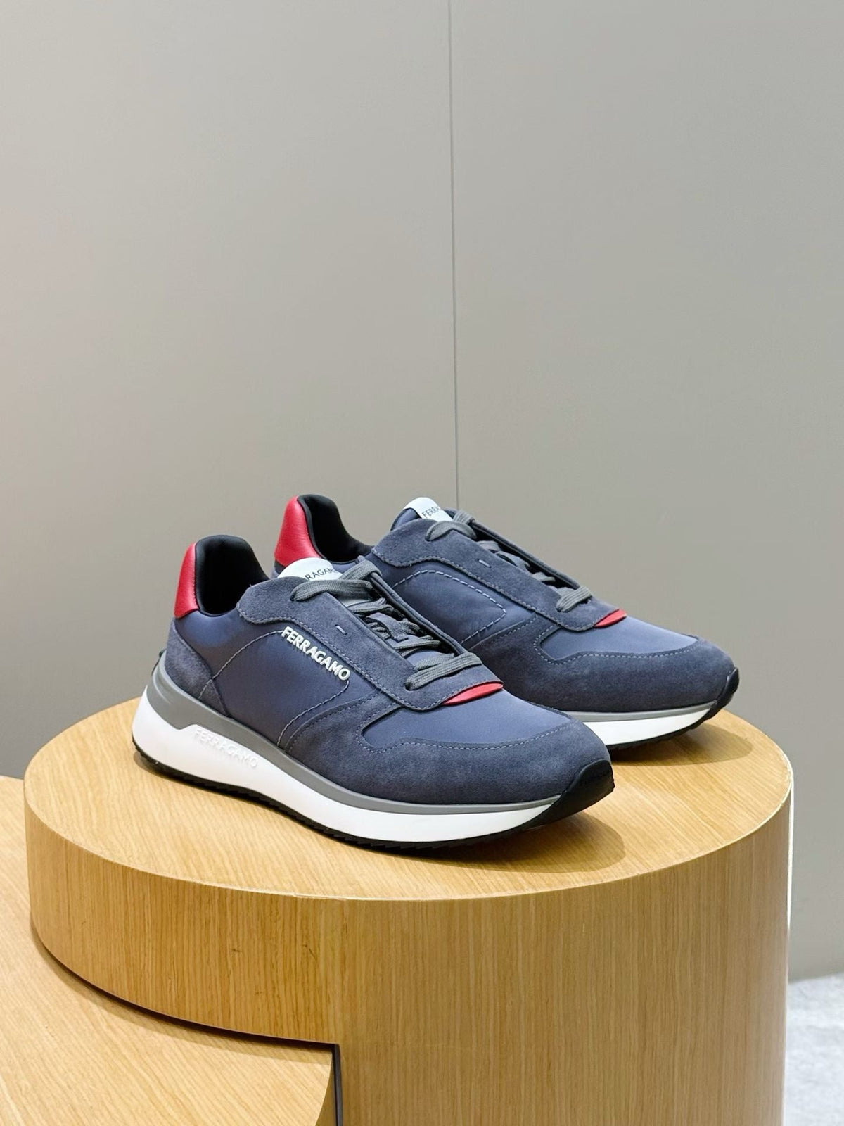 White Leather Colourblock Runner - Men's