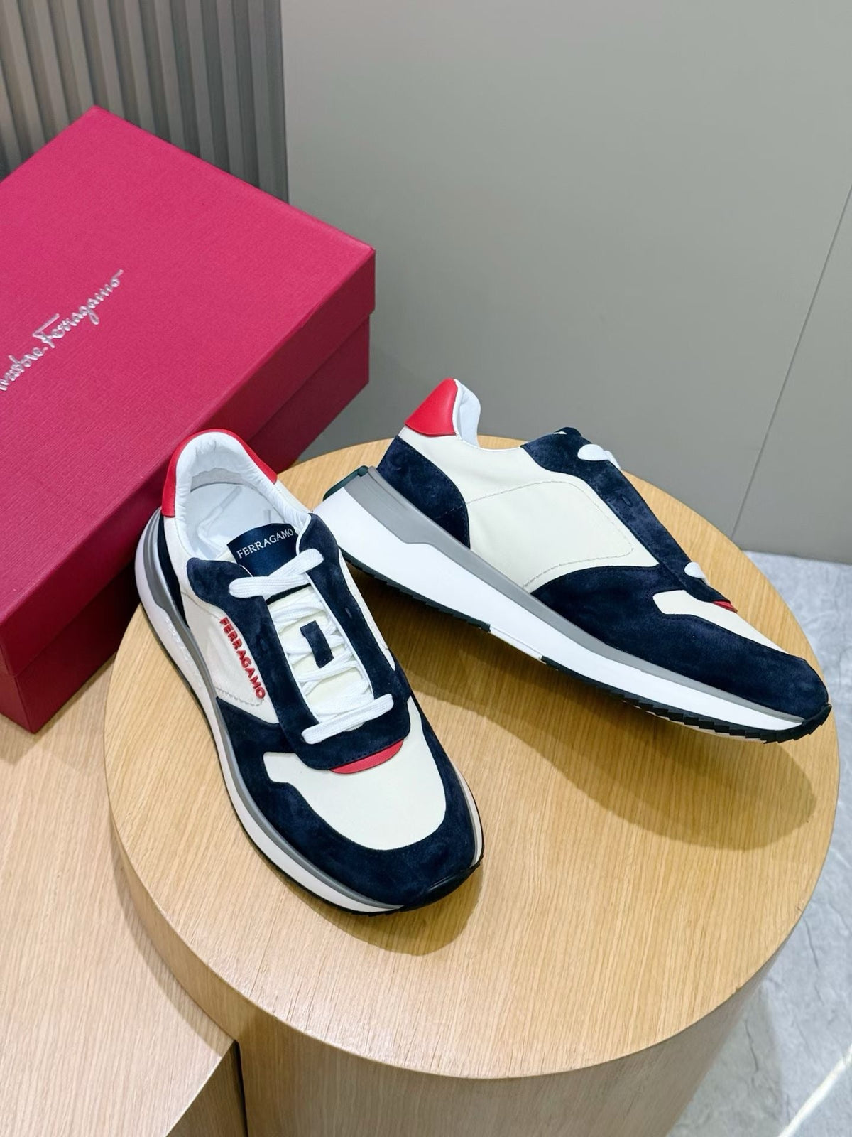 White Leather Colourblock Runner - Men's