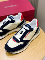 White Leather Colourblock Runner - Men's