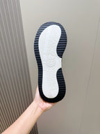 Runner in weißem Leder mit Farbblock - Herren