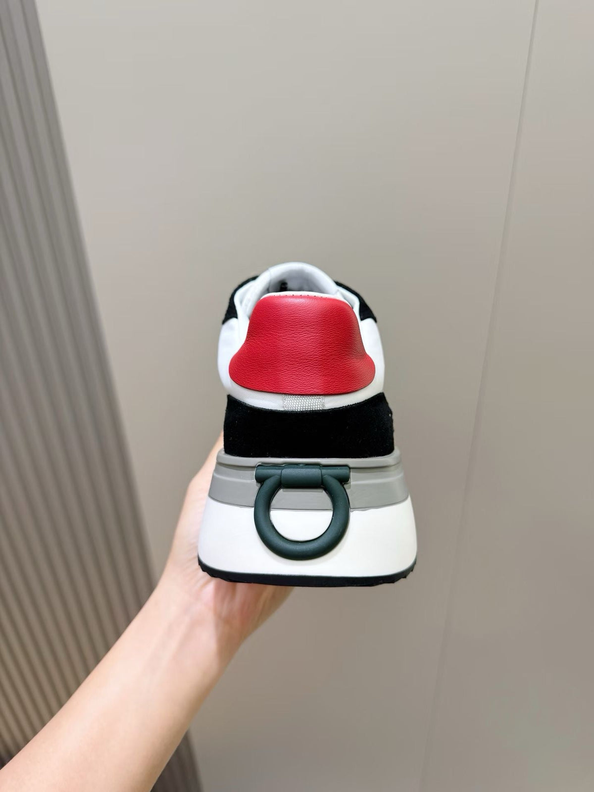 White Leather Colourblock Runner - Men's