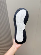 Runner in weißem Leder mit Farbblock - Herren