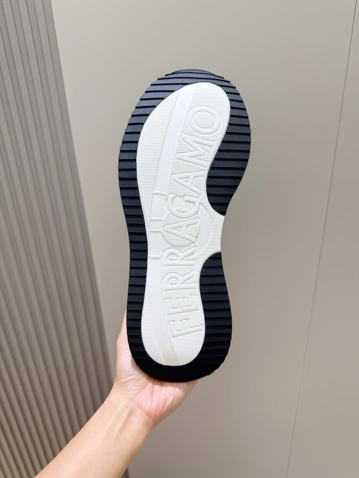 White Leather Colourblock Runner - Men's