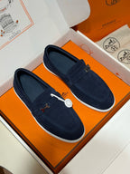 Marineblaue Wildleder-Tassel-Loafer – Herren