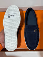 Marineblaue Wildleder-Tassel-Loafer – Herren