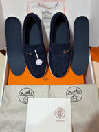 Marineblaue Wildleder-Tassel-Loafer – Herren