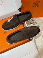 Marineblaue Wildleder-Tassel-Loafer – Herren