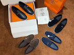 Schwarzer Loafer aus Leder mit Metalldetails – Herren