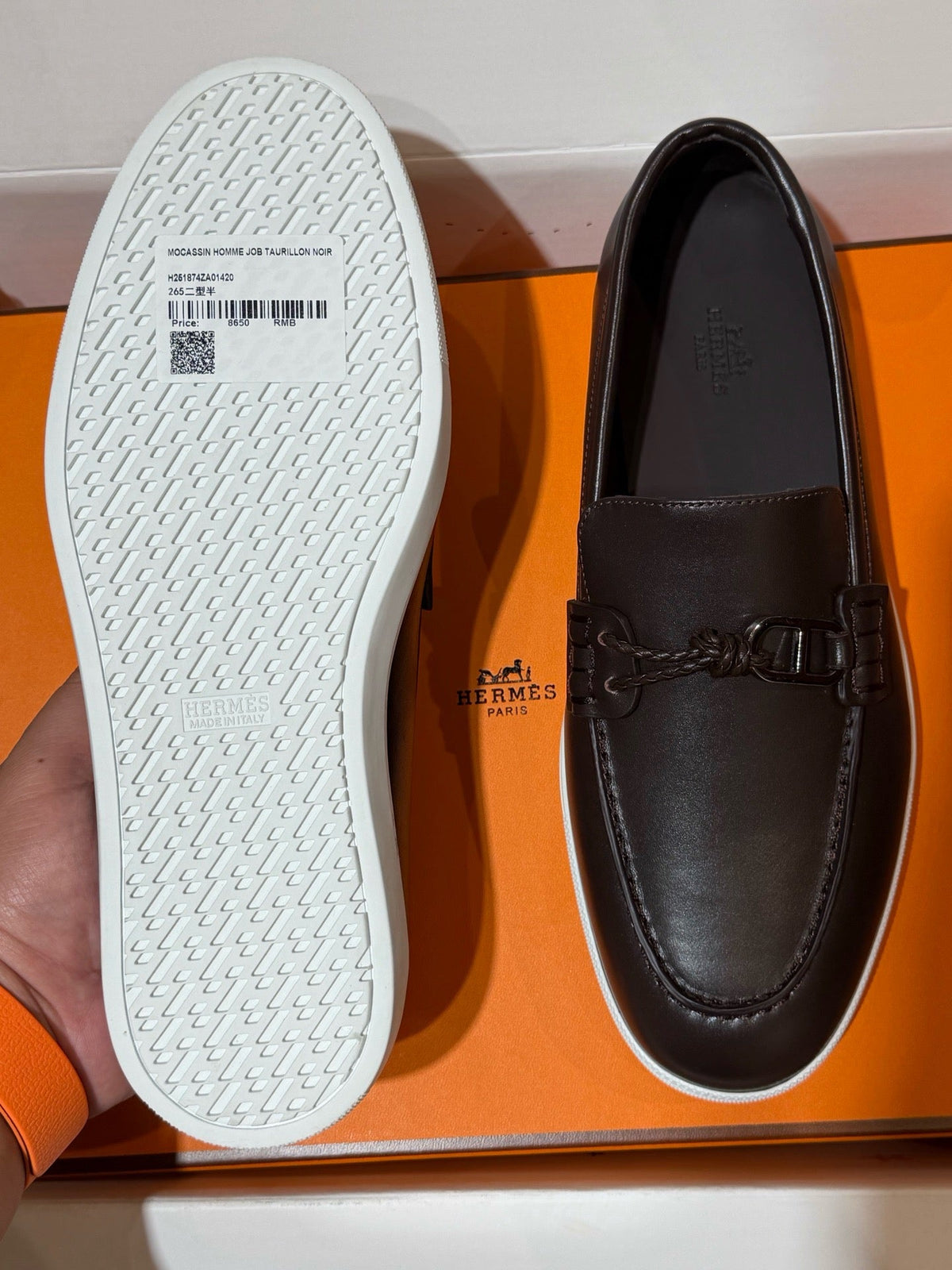 Schwarzer Loafer aus Leder mit Metalldetails – Herren