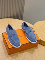 Loafer aus Stahl, Dunkelbraun und Schwarz – Herren