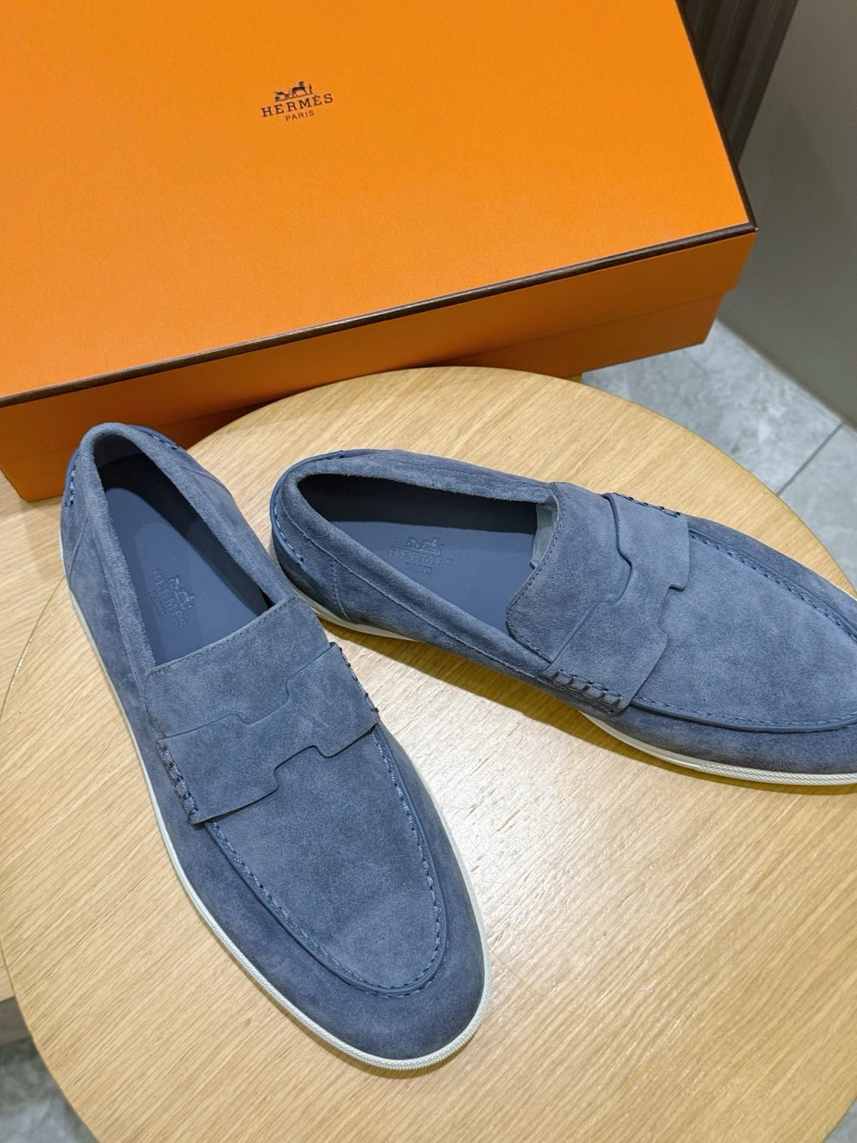Loafer aus Stahl, Dunkelbraun und Schwarz – Herren