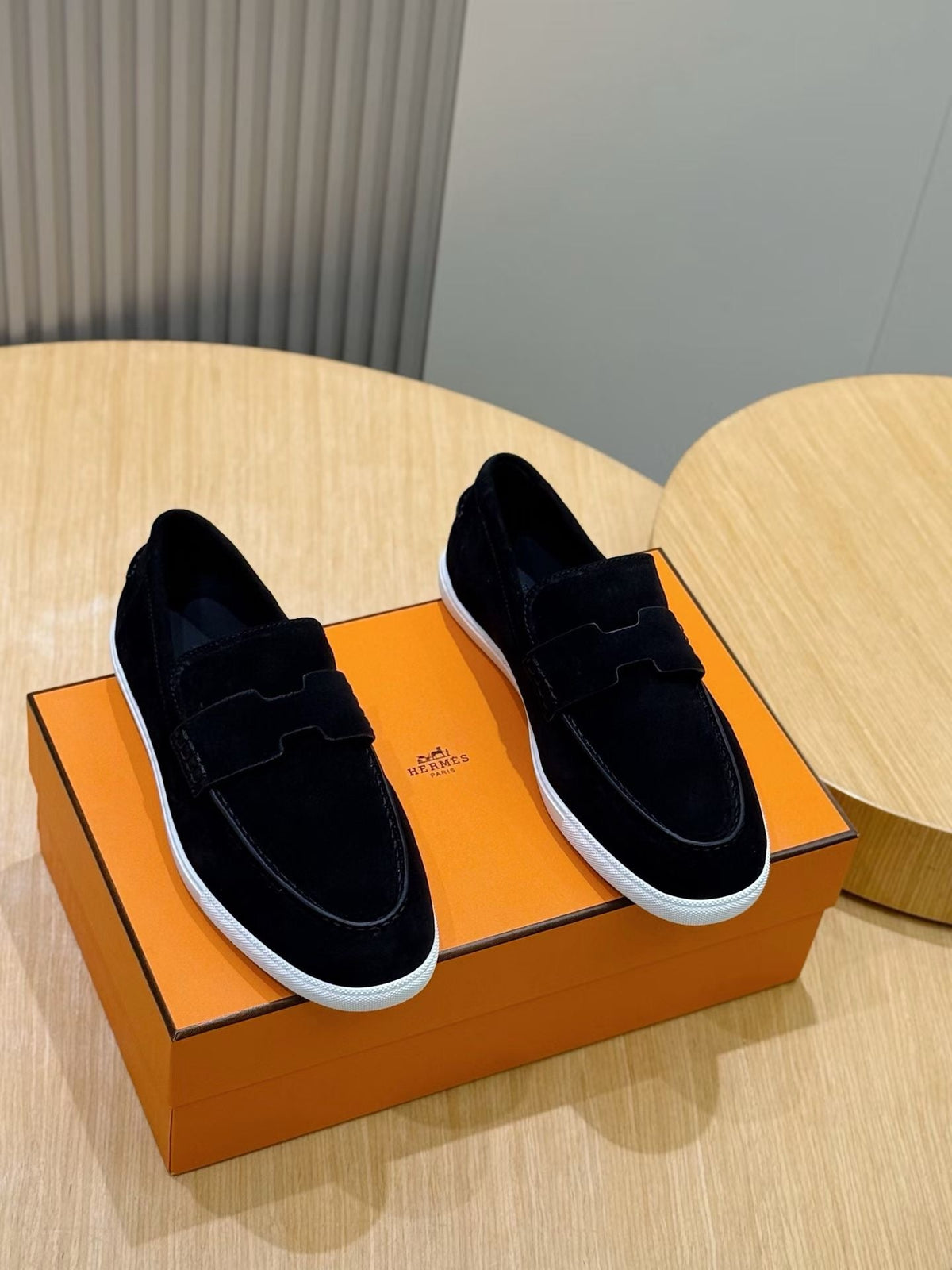 Loafer aus Stahl, Dunkelbraun und Schwarz – Herren