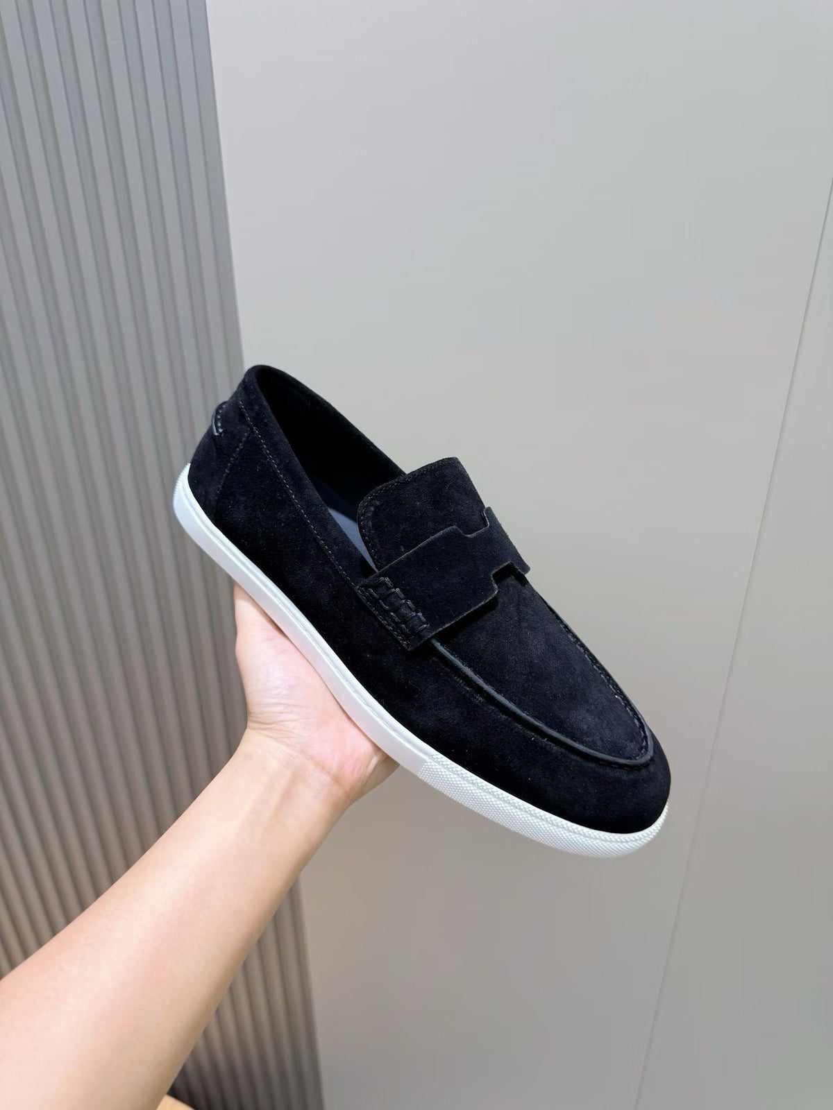 Loafer aus Stahl, Dunkelbraun und Schwarz – Herren