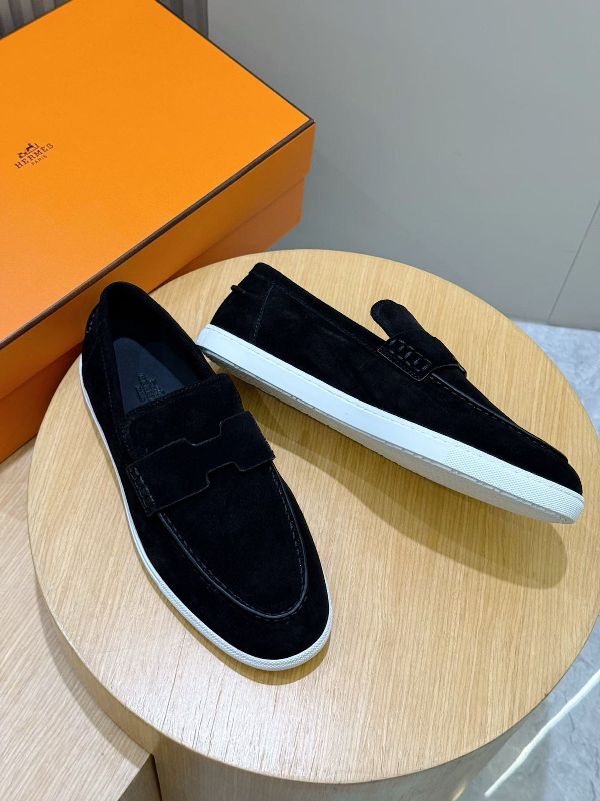 Loafer aus Stahl, Dunkelbraun und Schwarz – Herren