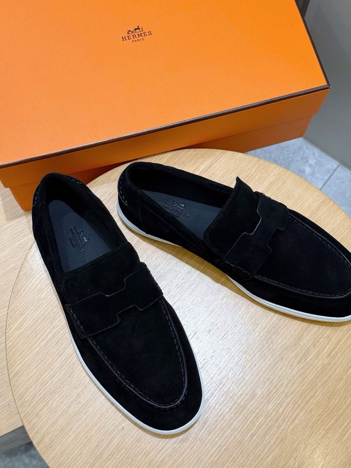 Loafer aus Stahl, Dunkelbraun und Schwarz – Herren