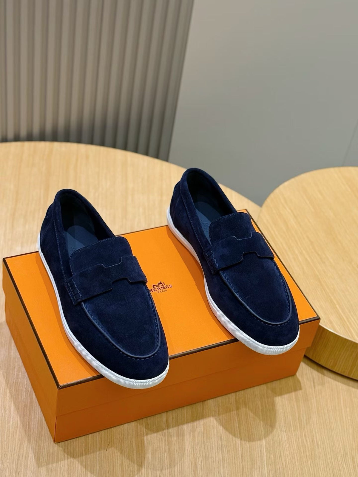 Loafer aus Stahl, Dunkelbraun und Schwarz – Herren