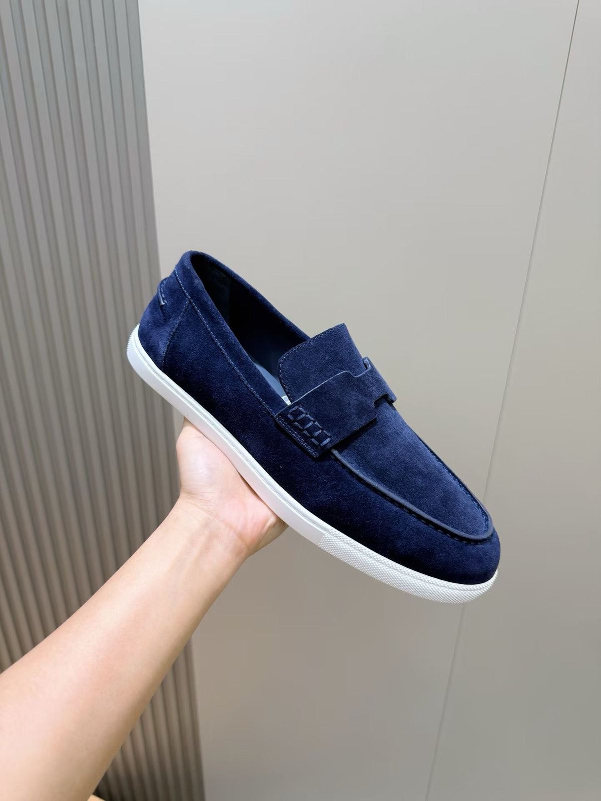 Loafer aus Stahl, Dunkelbraun und Schwarz – Herren