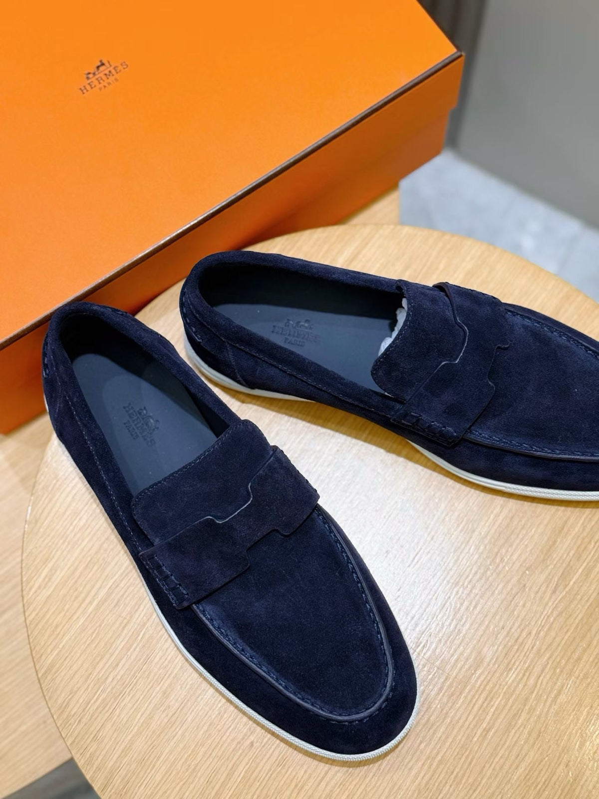 Loafer aus Stahl, Dunkelbraun und Schwarz – Herren