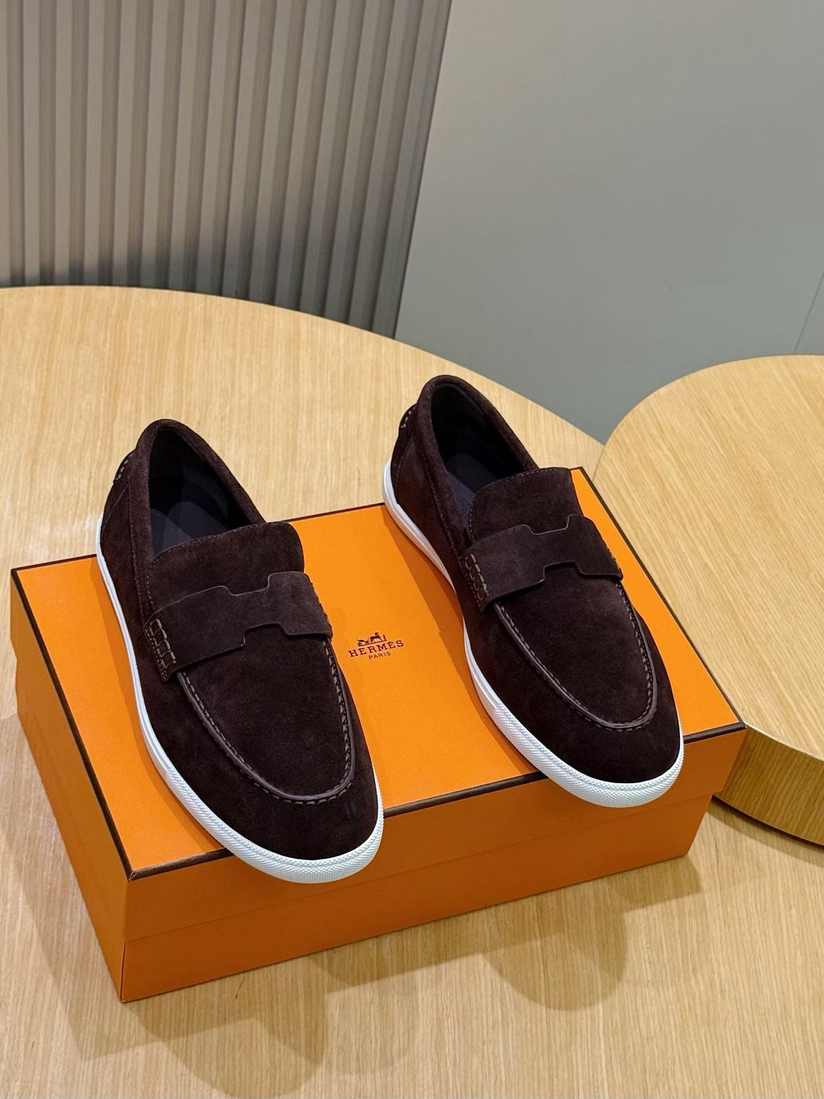 Loafer aus Stahl, Dunkelbraun und Schwarz – Herren