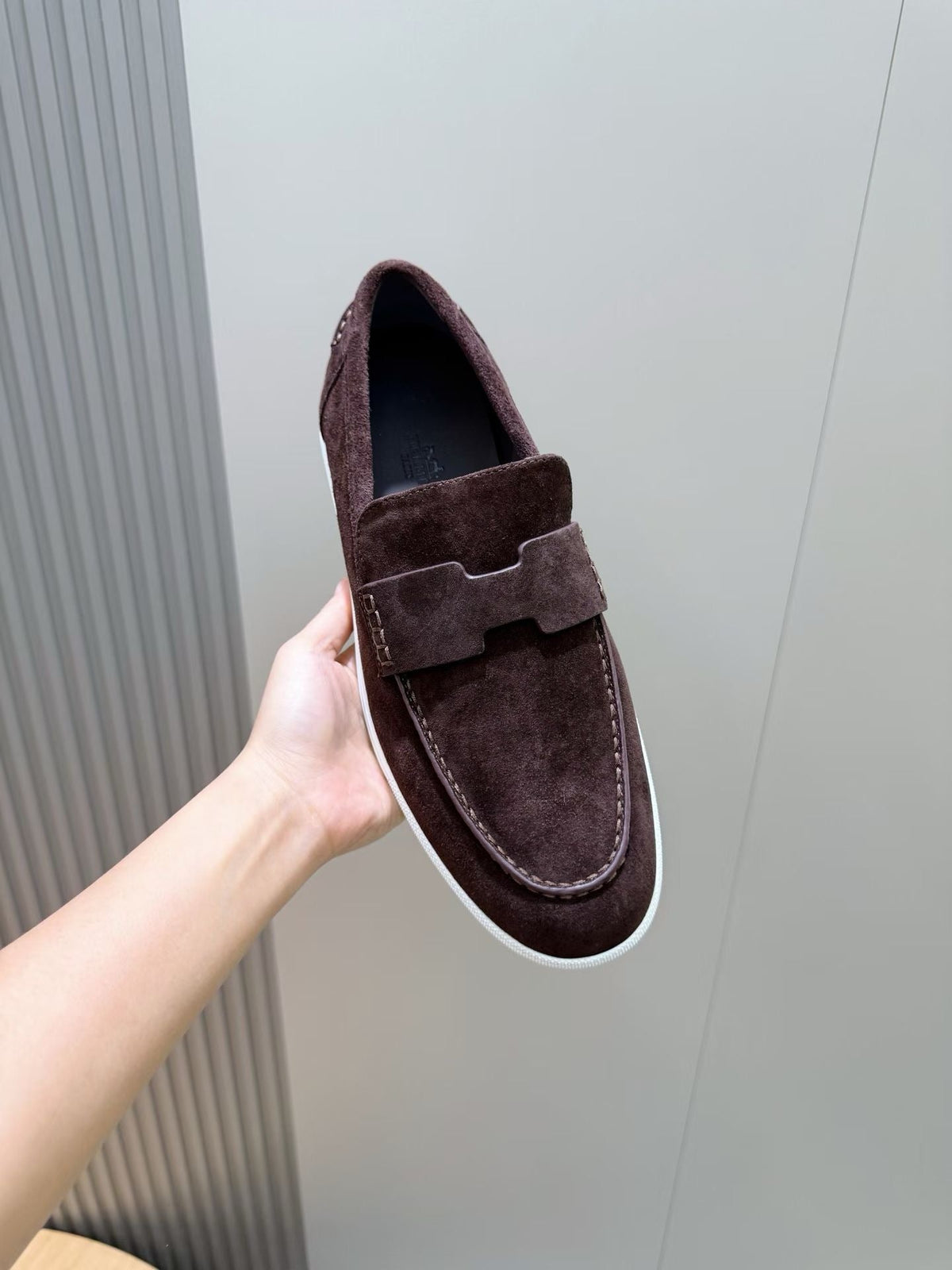 Loafer aus Stahl, Dunkelbraun und Schwarz – Herren