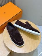 Loafer aus Stahl, Dunkelbraun und Schwarz – Herren