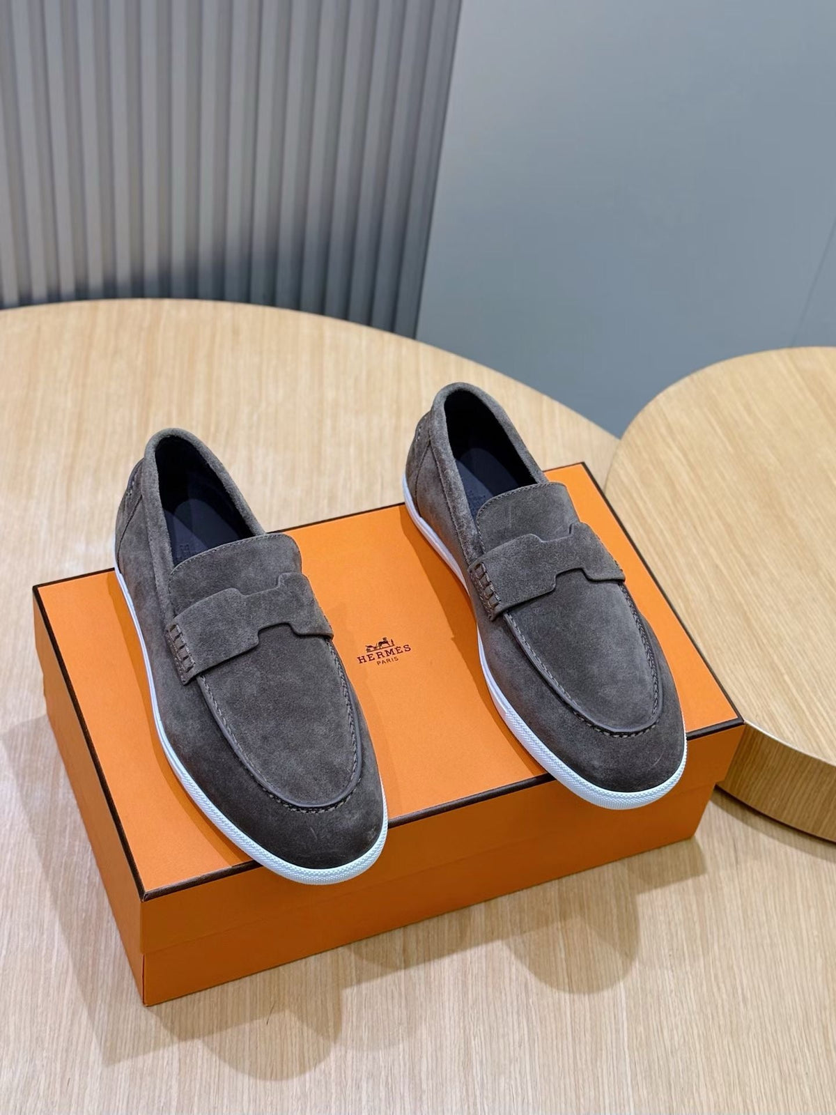 Loafer aus Stahl, Dunkelbraun und Schwarz – Herren