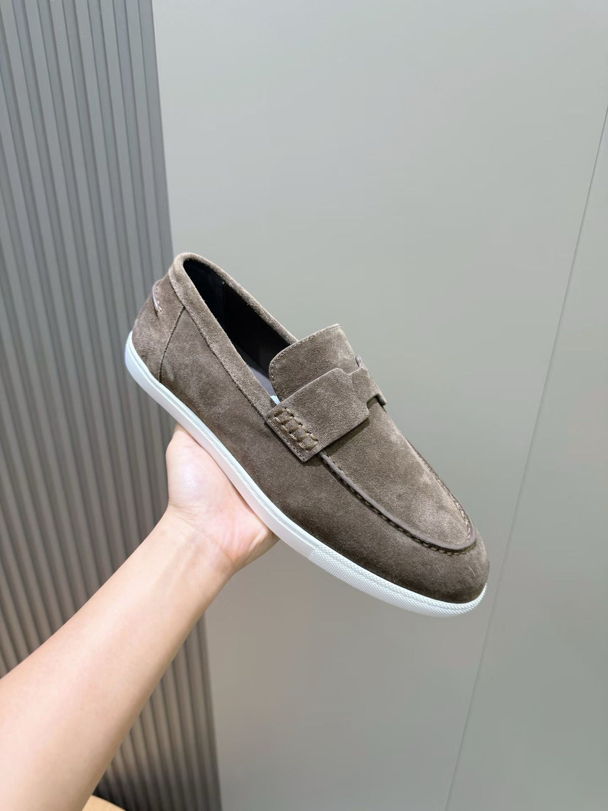 Loafer aus Stahl, Dunkelbraun und Schwarz – Herren