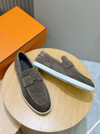 Loafer aus Stahl, Dunkelbraun und Schwarz – Herren