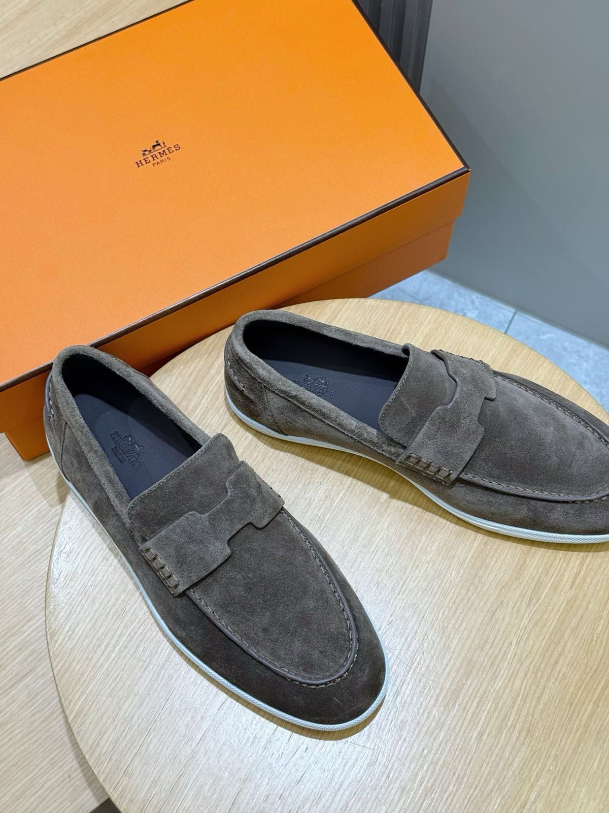 Loafer aus Stahl, Dunkelbraun und Schwarz – Herren