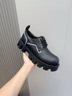 Black Leather Contrast Midsole Chunky - Men's
