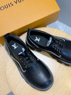 Black Leather Contrast Midsole Chunky - Men's