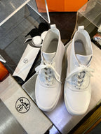 Weiße Leder Schnürstiefel - Herren