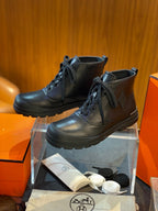 Weiße Leder Schnürstiefel - Herren