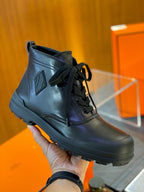 Weiße Leder Schnürstiefel - Herren