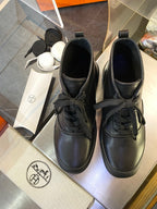 Weiße Leder Schnürstiefel - Herren