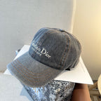 Denim Hellblau und Dunkelgrau Kappe