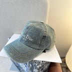 Denim Hellblau und Dunkelgrau Kappe