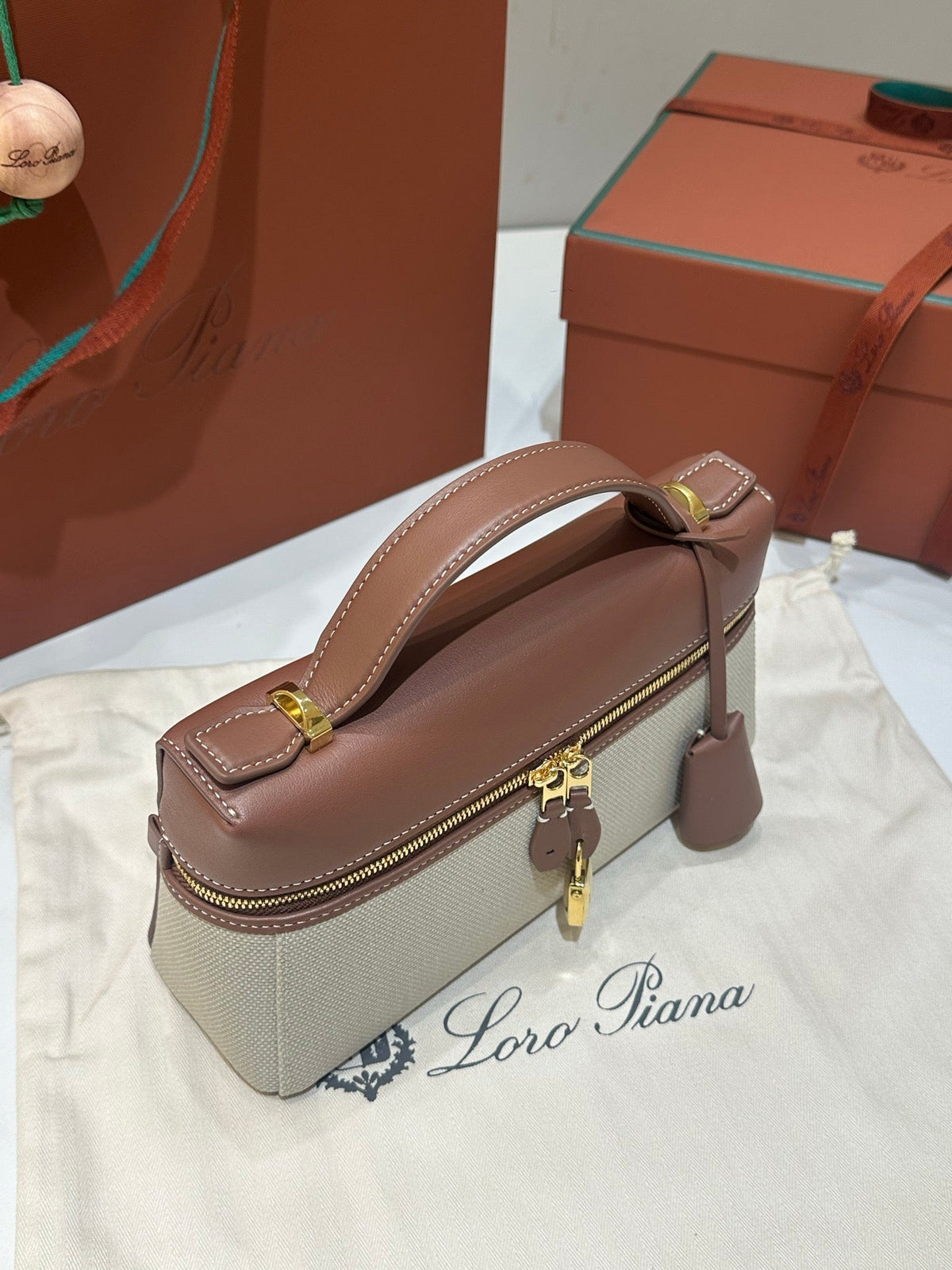 Grey and Brown Bag