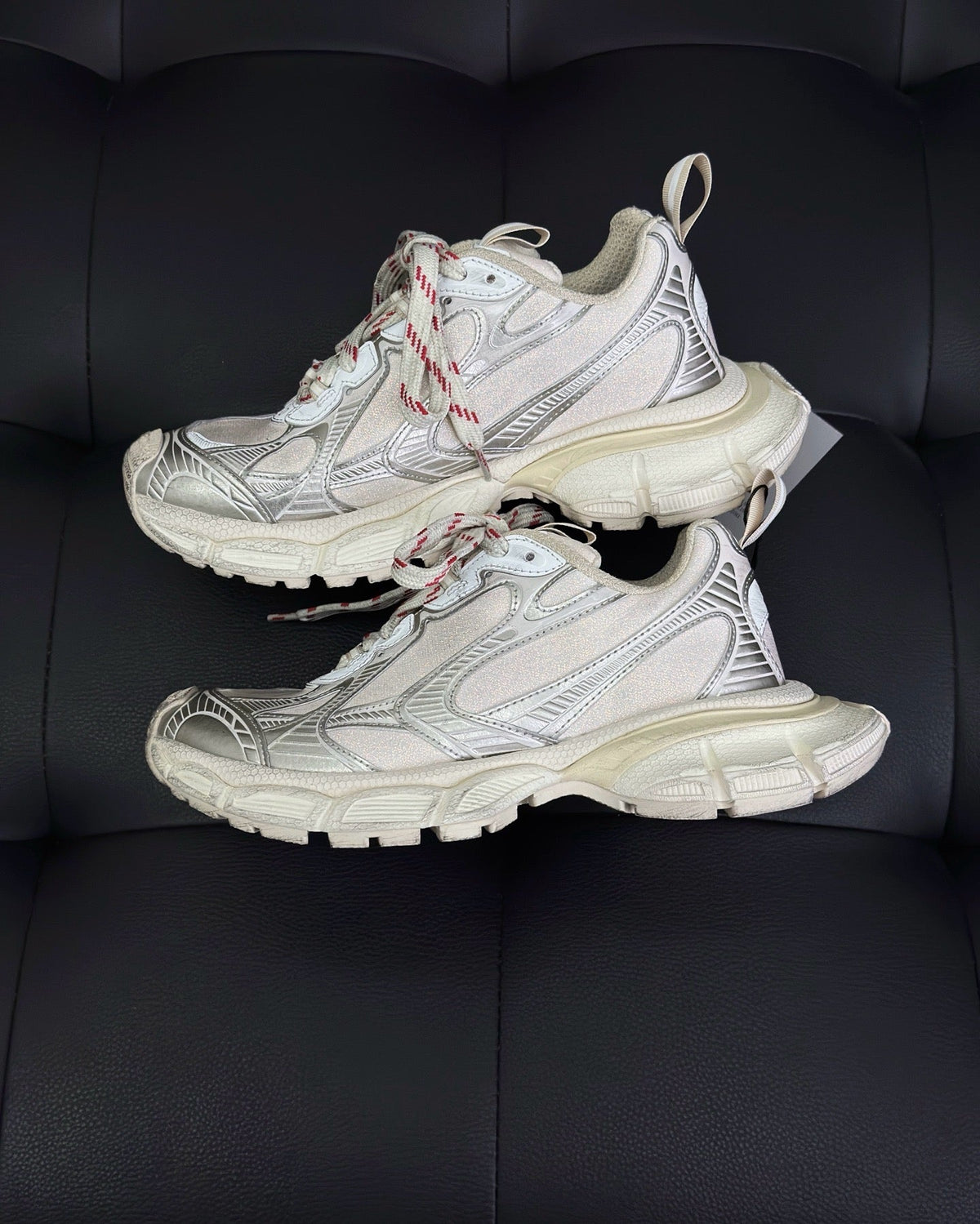 Caged Panel Runner Cream and Pink Sneakers