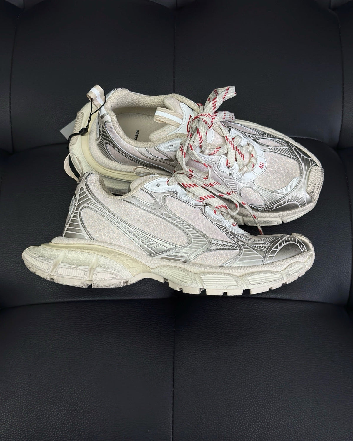 Caged Panel Runner Cream and Pink Sneakers