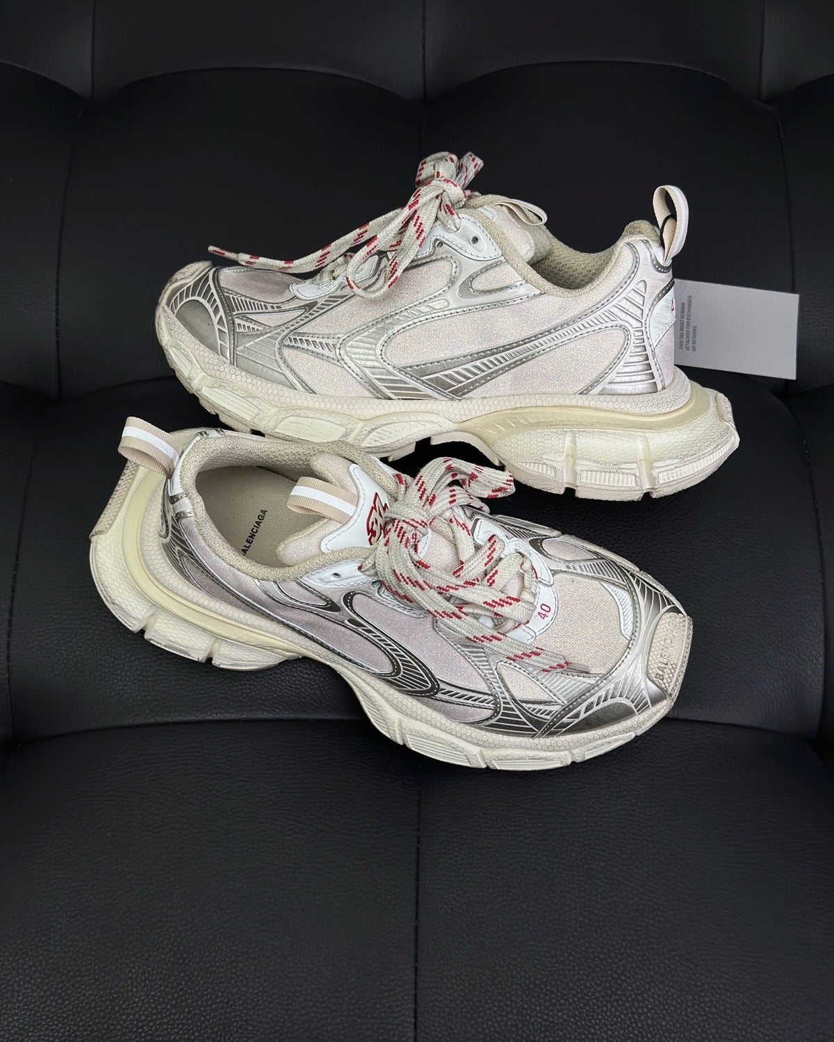 Caged Panel Runner Cream and Pink Sneakers