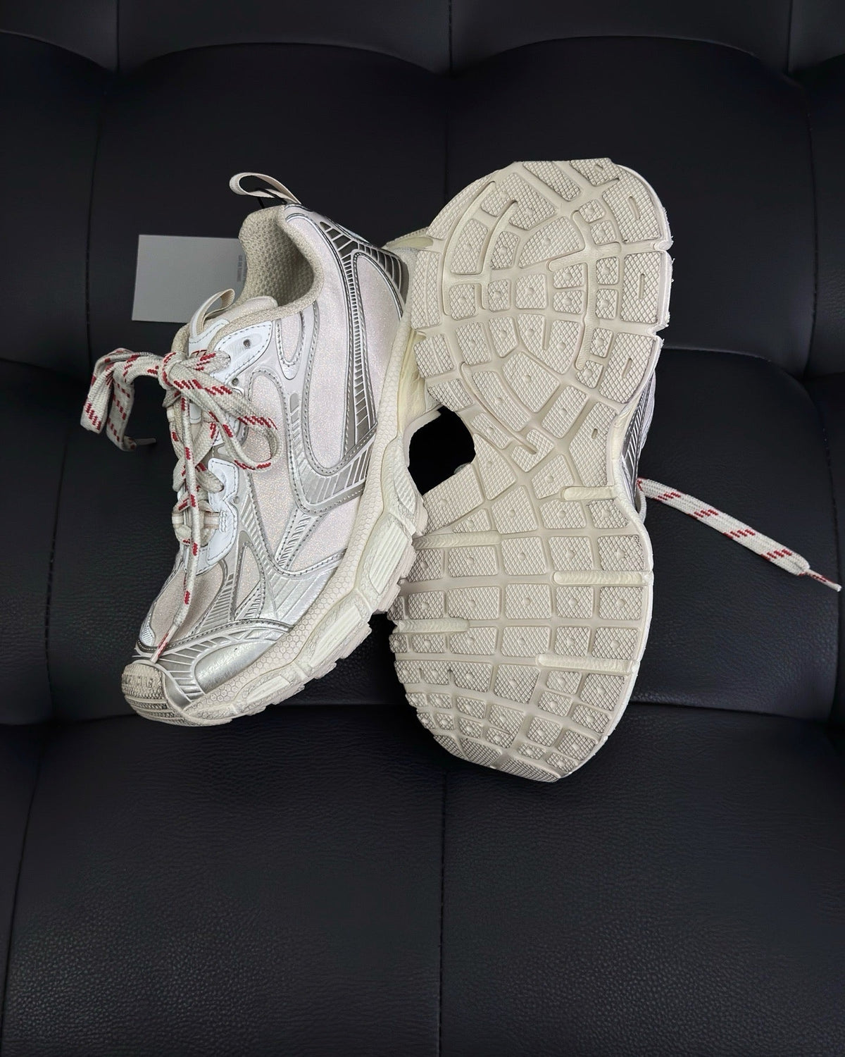 Caged Panel Runner Cream and Pink Sneakers