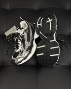 Caged Panel Runner Cream and Pink Sneakers