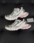 Caged Panel Runner Cream and Pink Sneakers