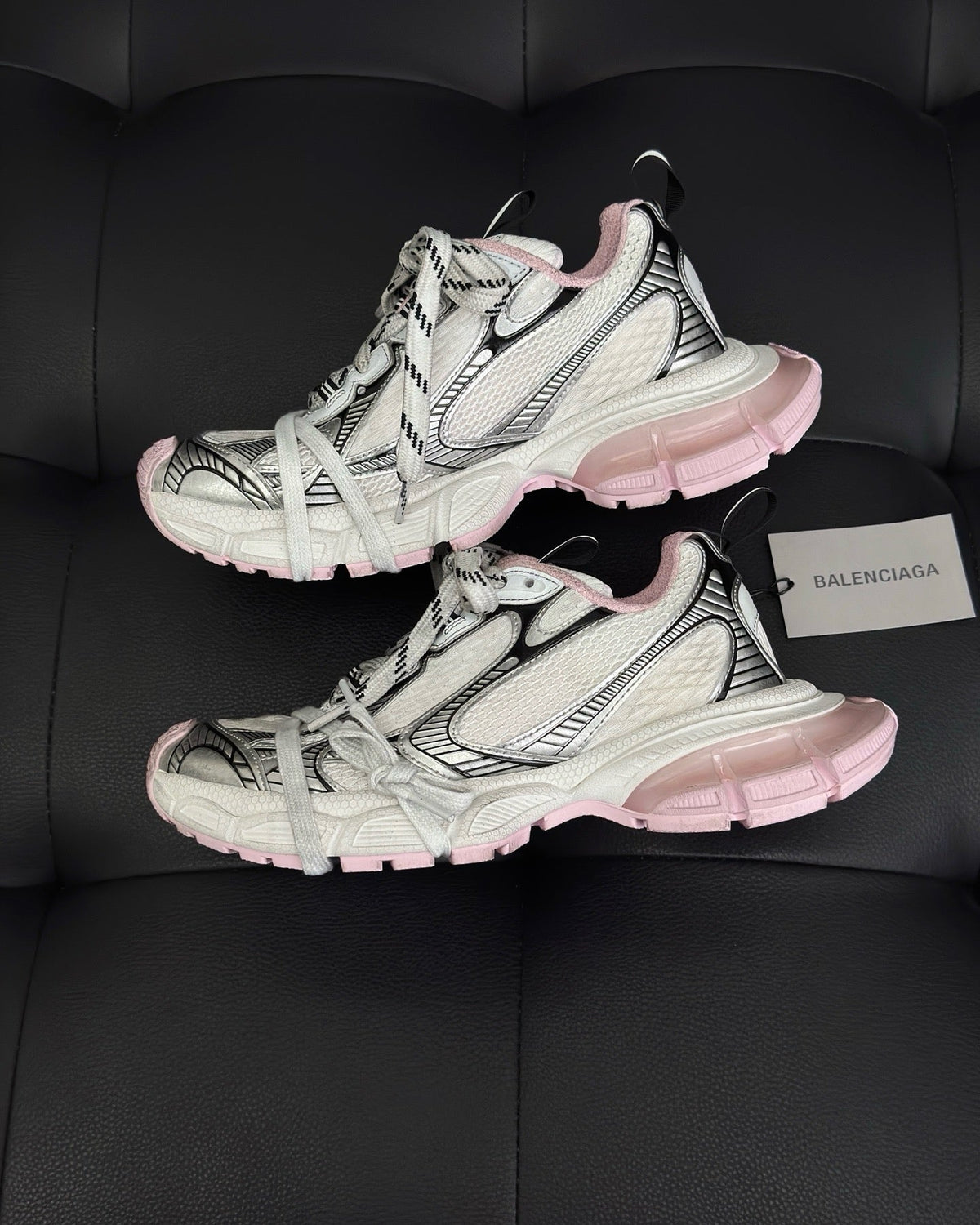 Caged Panel Runner Cream and Pink Sneakers